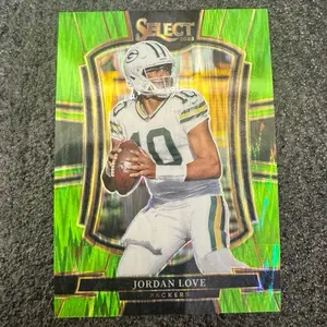 2025 Panini Select Jordan Love Lime Green Shock Unique #d 123/699 Packers No. 168