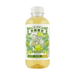 Elephant Tea Green Grape Jasmine Tea - 520ml, Real Leaf Extract, 0 Fat, 0 Sugar Substitute, Natural Refreshing Fruit Tea Drink