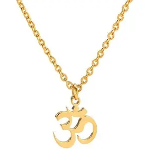 Classic Buddha Yoga OM Symbol Pendant Necklaces for Men Woman Gold Color Stainless Steel Prayer Gifts Jewelry