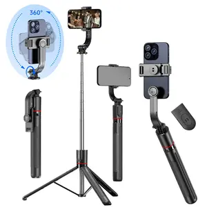 67.6" Cell Phone Selfie Stick Tripod with Light, 360° ROTATION Adjustable Telescopic Tripod Stand, Portable Travel Holder with Remote Universal Fit for iPhone, Samsung and Other Smartphones