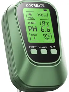 4-in-1 Soil Gardening Tool – Portable Moisture, Light & pH Meter for Home Plant Care, Indoor/Outdoor Use in Garden, Lawn or Farm,  Green