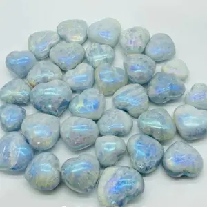 Aura Blue Calcite Crystal Heart