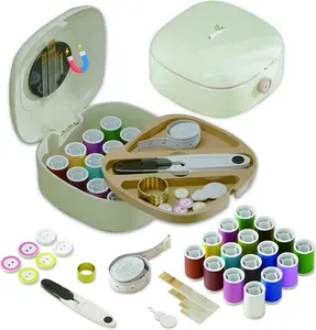 64 Pcs Sewing Kit for Adults Box,Multi-Purpose Stainless Steel Needle Manual Sewing Suppliers Accessories,Magnetic Force Sewing Needles and Thread Kit,Suitable for DIY Crafting at Home for Travelers