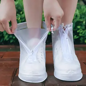 Mid-calf thick waterproof boot covers, anti-slip and wear-resistant transparent boot covers, suitable for all weather protection. The waterproof design for outdoor activities. Easy to put on and clean. Perfect for muddy conditions Shoe Cover