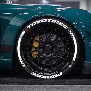 [Glue not included] Car Tire Decorative Stickers, Toyo Tires Proxes Striped Letter Decals, Waterproof PVC Universal Car Stickers, Sticker for Cars, Truck Car Decal, Wheel Decal for 1 Inch 15-24 Inch Tires