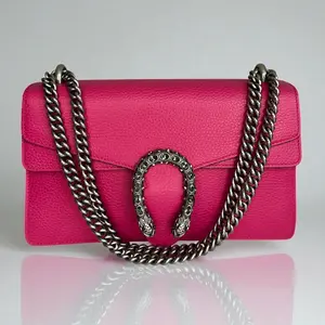 Pre-owned GUCCI Leather Shoulder Bags Dionysus Shoulder Bag Small Rectangular Calfskin Hot Pink