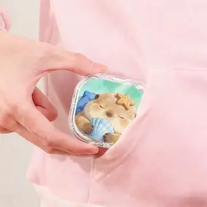Shell Cuddling Sleeping Otter Printed Retainer Box, Popular Denture Storage Box, All-Scenario Universal Orthodontic Retainer Case, Large Capacity Moisture-Proof Drop-Proof Storage Box, Oral Care, Mouth Care