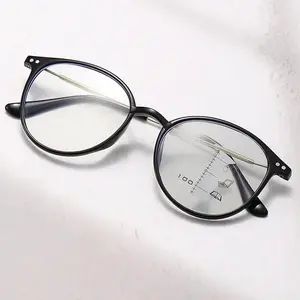 Luxury Near Far Photochromic Glasses Women Round Progressive Multifocal Reading Glasses Men Fashion Color Changing Eyewear