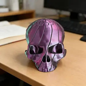 3D Printed Smooth Skull Twist Fidget Toy, Spiral Skull Stress Relief Desk Toy