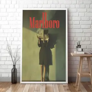 [SALE UP TO 30% + FREE SHIP + NO FRAME] Vintage Marlboro Poster, Marlboro Wall Art, Girl Poster, Girl Smoking, Home Decor