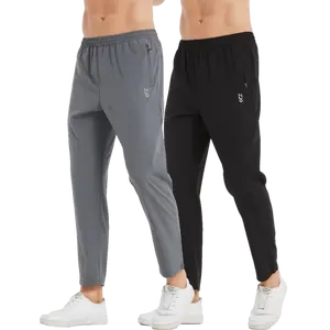 2 Pack Men's Sweatpants with Zipper Pockets  Tracksuits Training Workout Gym Traning Track Joggers Pants for Men Running Jogging Pants Activewear Exercise Clothing