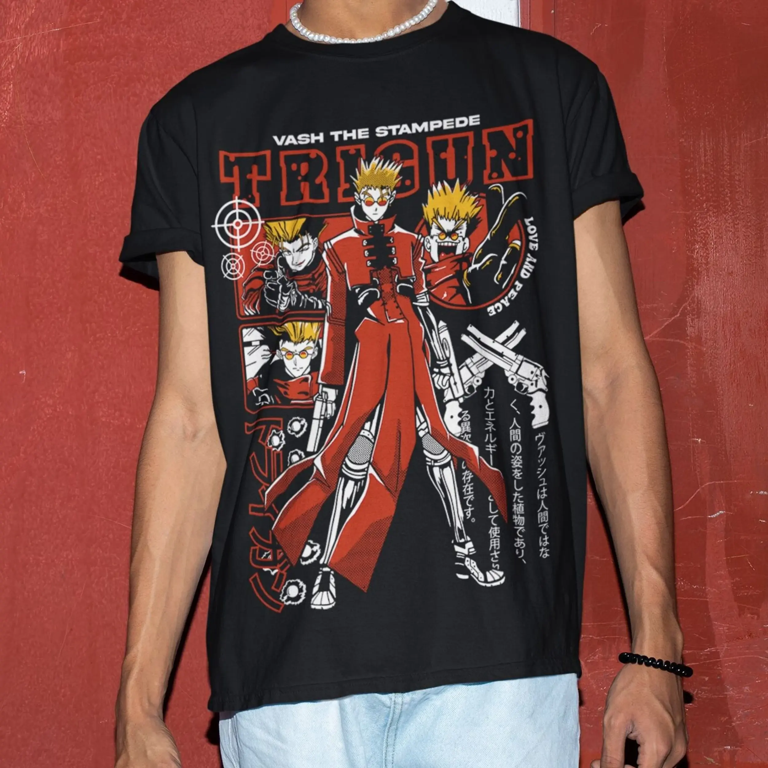 Vash The Stampede Trigun Anime Y2k Graphic Tee, Vash The Stampede Manga Youth Shirt, Trigun The Stampede Anime T-Shirt for Men, Women and Kids