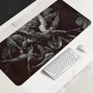 Dramatic Angelic Battle Large-sized Gaming Mouse Pad,Desktop Protection Pad, Anti-slip Rubber Lock Edge High-definition Printing, Suitable for Computers, Laptops, Offices, Homes, Schools, as a Gift for Family and Friends, Extended Mousepad