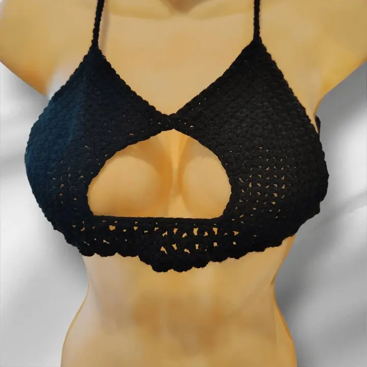 Crocheted peekaboo top
