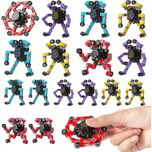 Deformable Fingertip Gyro Set, Chain Robot Spinner with Calm Airflow, Stress Relief Toy for Parties Birthdays Mother’s Day Gift Office Stress Buster,gift for Father's Day