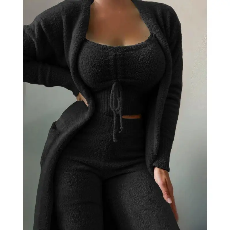 Three-piece trousers suit -black