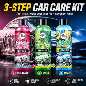 3-Step Car Care Liquid Set | Pre Wash + Wash + Coating for Showroom Glossy Finish