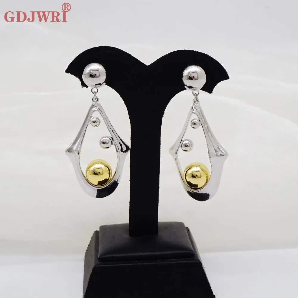 Luxury Dubai Gold Color Drop Earrings For Women Big Nigerian Earrings Bride Arabic Wedding Jewelry Wholesale Gift Daily Wear