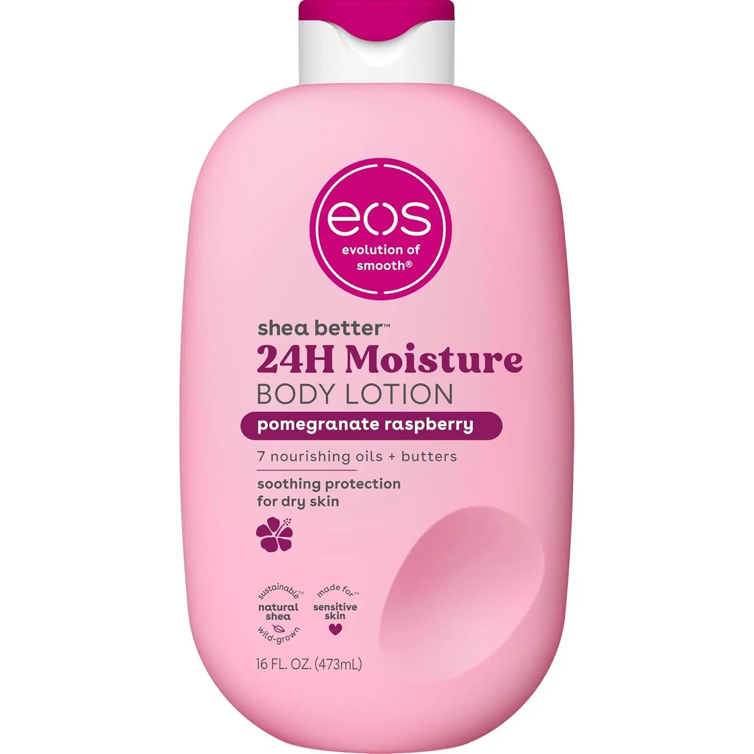 eos 24H Moisture Shea Better Body Lotion- Pomegranate Raspberry, 16 fl oz