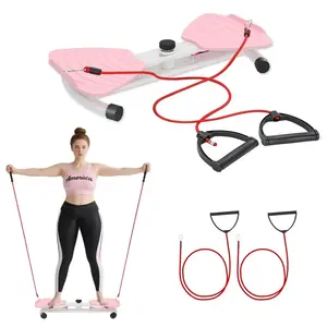 Portable Waist Twisting Disc with Resistance Bands | Non-Slip Core Trainer for Home Fitness | Lightweight Abdominal Workout Equipment with Textured Footplate | Adjustable Design