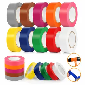 Electrical Tape Matte Rainbow 10 Pack 3/4-Inch by 60 Feet, Waterproof,Strong Adhesive, Durable, Easy-Wrap
