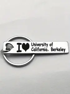 I Love University of California, Berkeley Keychain, Stainless Steel Keychain for Car Keys, Fashion Accessories for Men & Women