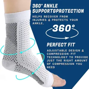 Ankle Support Compression Socks for Men Women Soothing Neuralgia Pain Relief Socks Stability Ankle Brace for Sports Outdoor Hiking Achilles Support Comfort Healthcare Black