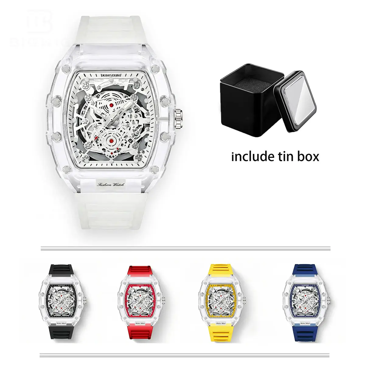 Men's LuxuryTransparent Waterproof Quartz for OutdoorBack to School Parties Daily & Fall IdealBirthday Gift with Box women watchesluxurywatches of tiktok