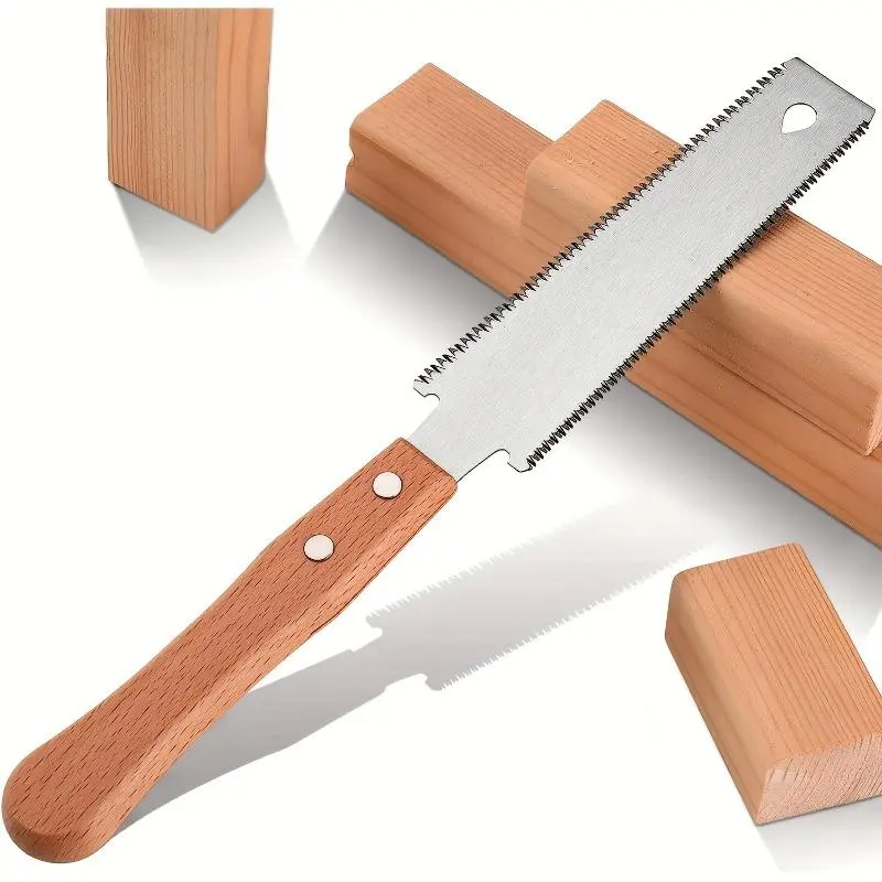 1pc Japanese Pull Saw - Precision Flush Cut Woodworking Hand Tools Hardware Tool with Flexible Steel Blade and Ergonomic Wooden Handle for Smooth, Effortless Cutting, Trimming and Detail Tasks