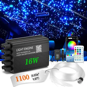 Car Starlight Ceiling Light Set, Twinkling Meteor 2-in-1 RGBW Fiber Optic Car Interior Lights, 1100pcs 0.02in Diameter 9.8ft Strands, Music Synchronized DIY Ambient Lighting for SUVs Sedans tiktokshopspringglowup