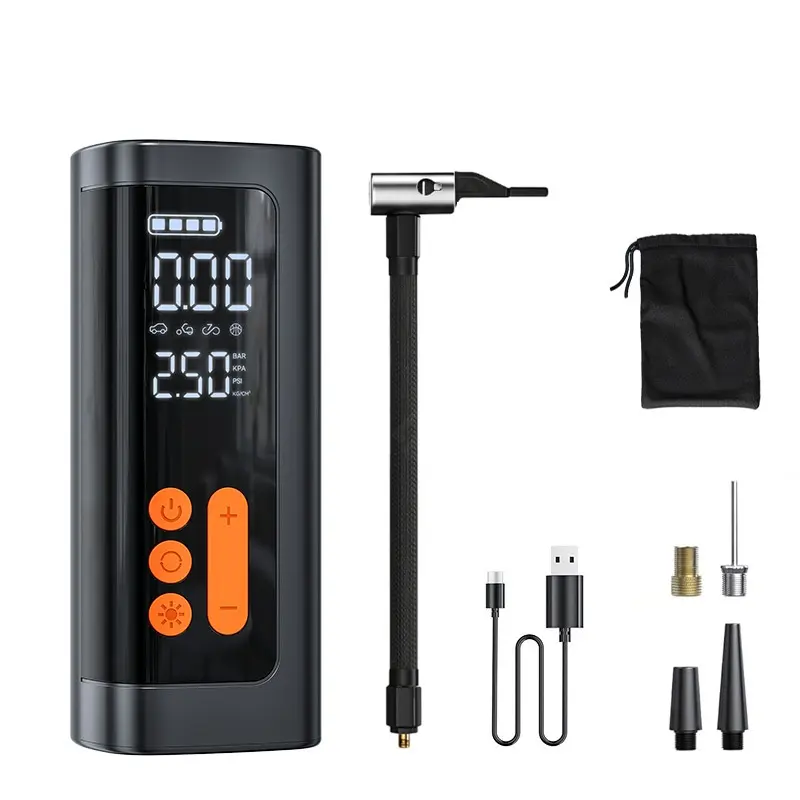 【DealsForYouDays】Portable air compressor, 150PSI, 3X fast inflate, tire pressure monitoring, 4 inflation modes, 3-in-1 mini cordless inflatable pump，For Ball, Bike, Motorcycle and Car tyre inflatable-Multifunctional Auto Accessories!