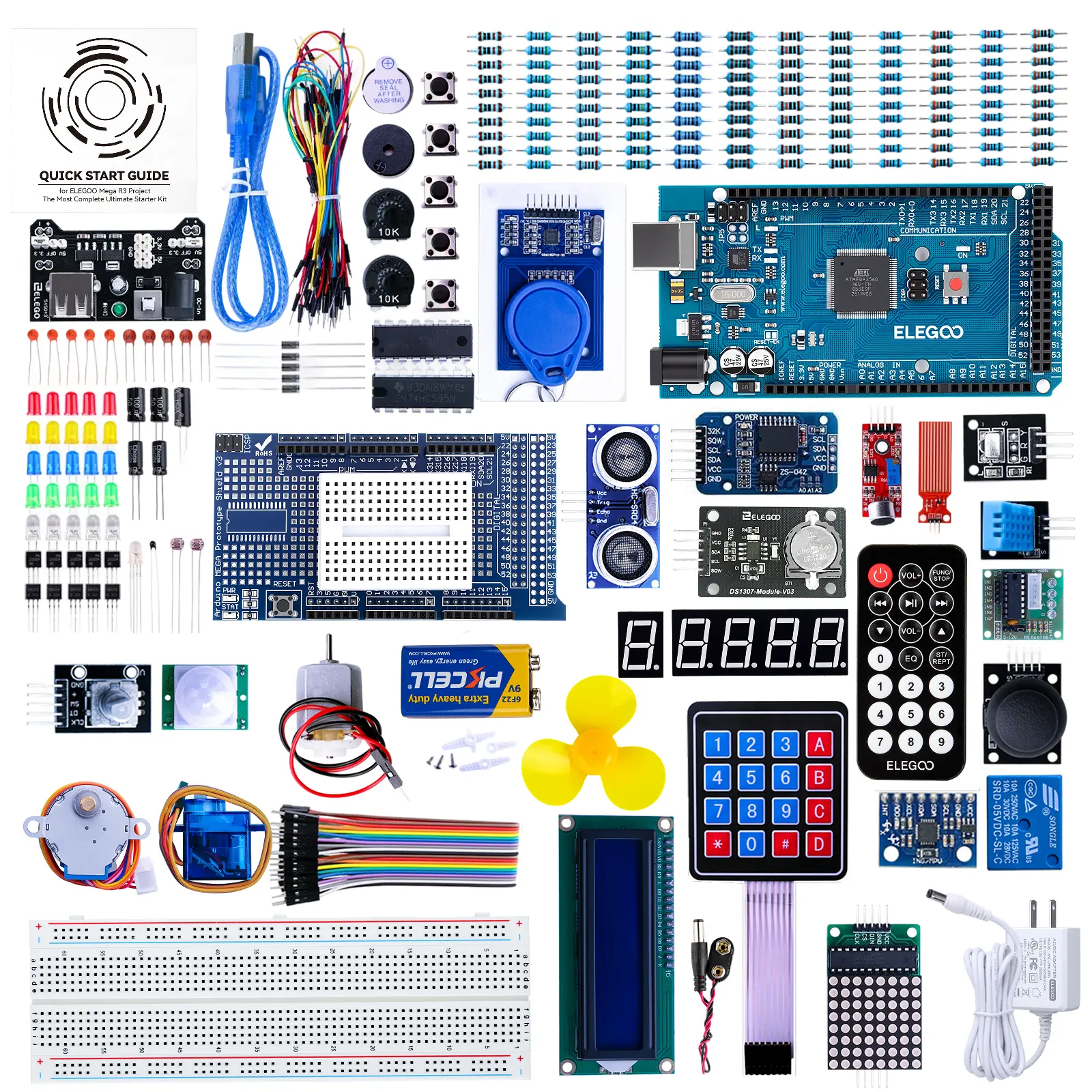 ELEGOO Mega R3 Premium Single Board Computer Starter Kit, GY-521 Sensor, LCD1602 Display, Arduino IDE Compatible, with Step-by-Step Tutorial ELEGOO Mega R3 Premium Single Board Computer Starter Kit, GY-521 Sensor, LCD1602 Display, Arduino IDE Compatible, with Step-by-Step Tutorial