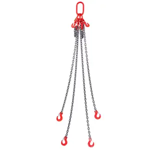 VEVOR Chain Sling,  5/16 inch x 5 ft Lifting Chains with Hooks, G80 Engine Chain Hoist Lifts, 11000 lbs/5 Ton Lifting Sling Chains for Engine Hoist, Engine Lift Chain with 4 Leg Grab Hooks & Adjusters