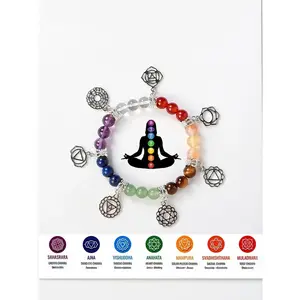 Chakra Healing Bracelet, Fashionable Stone Beaded Bracelet for Women & Men, Energy and Protection Bracelet, Perfect for Meditation, Stackable Bracelets