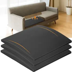 Couch for Sagging Seats, Curved 20" x 20" High-Density Foam Board for, Firm Sofa Seat Repair Insert for Sectionals, Loveseats & Chairs,Black 3pcs