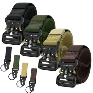 Tactical Belts for Men 4 Pack, Compass Military Web Belt, Heavy-Duty Quick-Release Metal Buckle Riggers Belt for Men Outdoor Durable Functional Gear gym bag(Sheet)