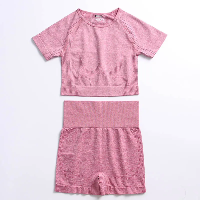 Pink short sleeved shorts set