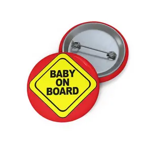 Baby on Board Pin Button - Red