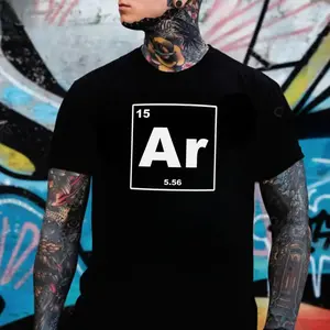AR 15 Periodic Table Shirt – 5.56 Minimalist Gun Code Graphic T-Shirt for Men – Tactical Science Hoodie – Subtle 2A Style Sweatshirt