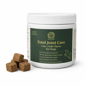 BAYCOME Total Joint Care 4-in-1 Soft Chews for Dogs, Hip & Joint Support Supplement with Glucosamine, Chondroitin, MSM, Turmeric & Green-Lipped Mussel, 120 Soft Chews