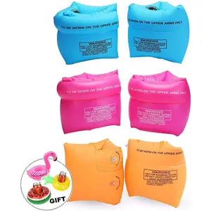 4-6 Pack PVC Arm Floaties for Adults Kids Inflatable Swim Arm Bands Water Wings Floater Sleeves Swimming Rings Tube Armlets for Kids Toddlers and Adults