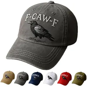 F Caw F Hat, F-Caw-F Hat Fcawf Cawf Bird Cap, Embroidered Adjustable Hats Soft Washed Baseball Caps