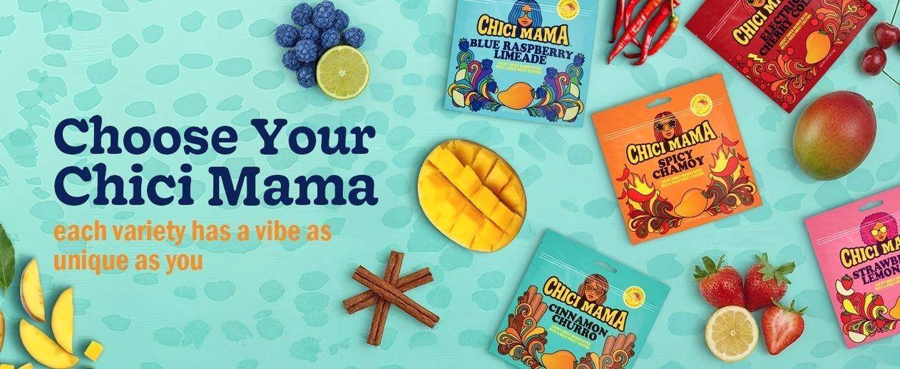 Chici Mama Spicy Chamoy Mango Bites – Made with Real Mango | Chewy, Juicy Candy-Alternative Treat | No Artificial Colors, Flavors, or Sweeteners | Gluten-Free, Naturally Vegan & Free of Major Allergens | Better-For-You Snack | 2 Pack - 70g