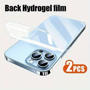 2pcs back hydrogel film, for iPhone 17/16/15/14/13/12/11pro/pro max/plus/17 Air/16e/XR/XS MAX/XS, scratch/fingerprint resistant, smooth surface, seamless fit, easy to install, non glass material