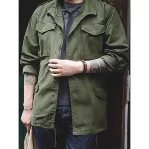 M65FieldJacket,Men'sMilitaryJacket,RetroMultiPocketCollarZipperJacket,100%Cotton Coats Menswear