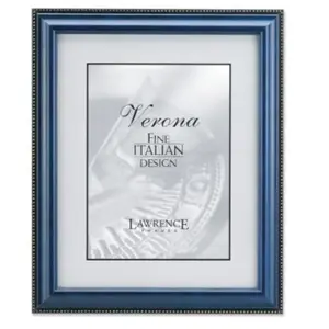 Lawrence Frames  Lawrence Frames Blue Wood 5x7 Picture Frame - Gold Bead Design