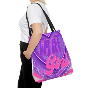'That Girl' Tote Bag (AOP) - Durable Polyester Material with Non-Woven Laminate Inside and Cotton Handle. Available in 3 Sizes