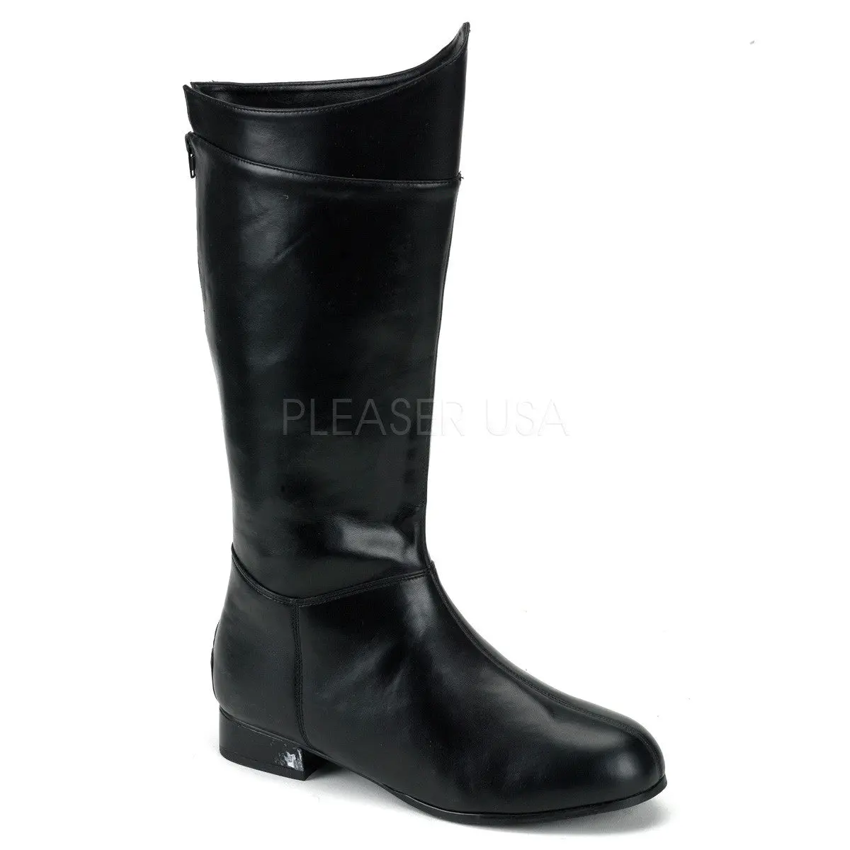 Men's Black Synthetic Superhero Boots, Comic Character Statement Footwear for Cosplay with a 1-Inch Flat Heel, Super Hero, Statement Shoes, 1 In, L (Mns 12-13)