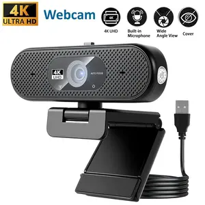 4K Webcam Pro - 1080P/4K Ultra HD Streaming Camera for PC & Laptop, Auto Focus, Auto Light Correction, Wide Angle Lens, Plug and Play with Privacy Cover for Live Streaming, Gaming, Zoom Meetings Security