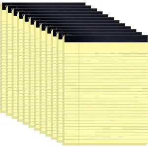 Yellow Legal Pads 8.5 x 11 Inch, (12 Pack) 50 Sheets per Notepad, Note Pads, Legal Ruled Writing Pad with Perforated Pages, Yellow Paper Legal Pad for Work and Note-Taking